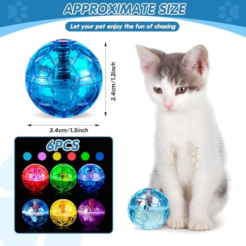 Sratte 6 Pcs Cat Ball Ghost Hunting Light up Toy - Image 2