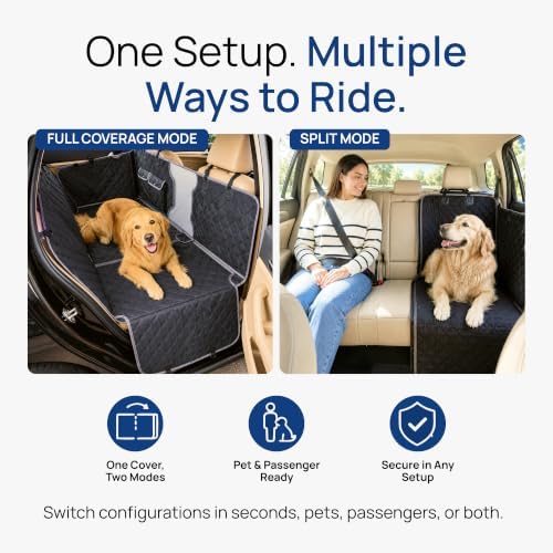 evori Dog Guard, Waterproof Dog Car Seat Cover with Mesh Barrier, Hammock - Image 6