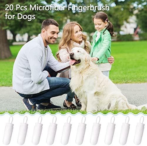 Chunful 20 Pcs Dog Fingerbrush Microfiber Full Soft Finger Pet Toothbrush - Image 3