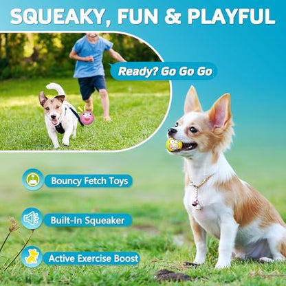 Squeaky Dog Toys Soft Latex Rubber Squeaky Dog Balls for Puppy Small Pet Dogs (8 Pack) (Round Balls) - Image 5