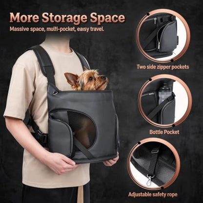 YUDODO 7-15 lbs Dog Front Carrier Backpack, Pet Front Facing Carrier - Image 5