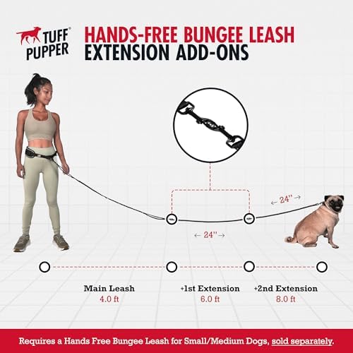 Add-On Accessory Bungee Leash | Add One Medium Dog Up to 45 lbs | Requires Purchase of Two Medium Dog Hands Free Bungee Leashes Sold Separately | Buy One for Three Dogs | Buy Two for Four Dogs - Image 3