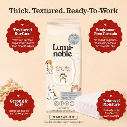 Dog & Cat Wipes Unscented – 100 Ct Hypoallergenic Pet Wipes, Fragrance Free - Image 4