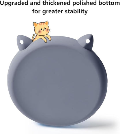 2Pcs Slow Feeder Cat Bowl,Puzzle Feeder,Interactive Toys,Slow Feeding cat Bowl Suitable for All Dry and Wet Foods,Easy to Clean Silicone Bowls (Grey and Pink)