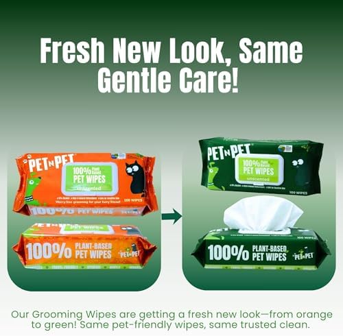 PET N PET Dog Wipes, 100 Count, Unscented Hypoallergenic Pet 8x8 Paws Care - Image 2