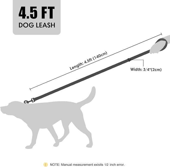 Didog PU Leather Dog Leash for Small Dogs 4.5ft, Soft Padded Handle Dog Leashes for Medium Size, Walking and Training Leashes Faux Leather for Large Pet,Reddish Brown