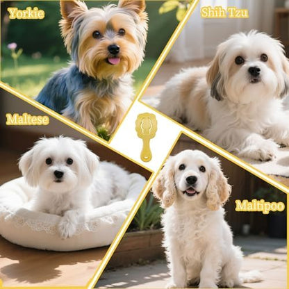 Cloud-Shaped Soft Bristle Small Dog Brush, Puppy Essentials (Yellow) - Image 4