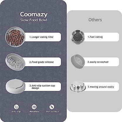 Coomazy Slow Feeder Dog Bowls, Silicone Anti Choking Puzzle Dog Food Bowl - Image 2