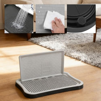 Dog Potty Tray with High Wall, 20.8x14.96 Indoor Pet Pee Pad Holder,Puppy Training Holder,Bathroom Dog Litter Box, Pet Toilet for Small and Medium Dogs,Housebreaking Supplies, Pet Products - Image 5