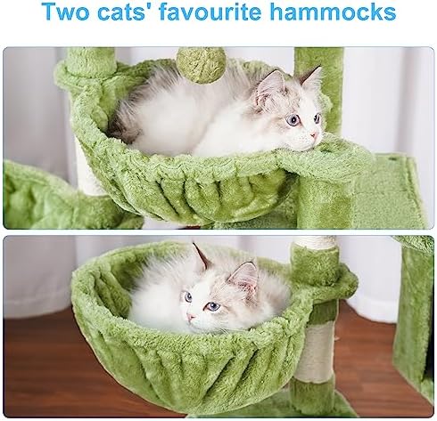 Hey-brother Cat Tree Tower with Large Bed, Hammocks, Scratcher, MPJ006SGR - Image 5