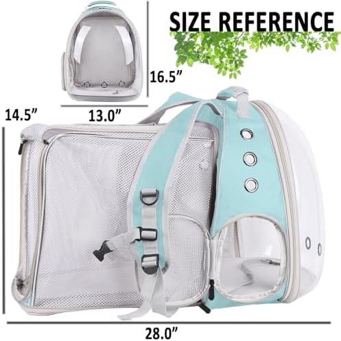Square Back Extension Pet Backpack Carrier for Cat and Small Puppy up to 12 Pounds, Clear Space Capsule Astronaut Transparent Bubble Window Backpack to Carry and Transport Cat to Vet and Traveling - Image 2