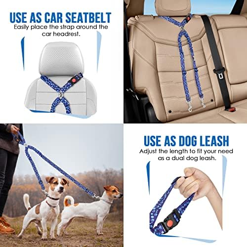 Lukovee Double Dog Car Seat Belt, No Tangle Headrest Restraint - Image 5