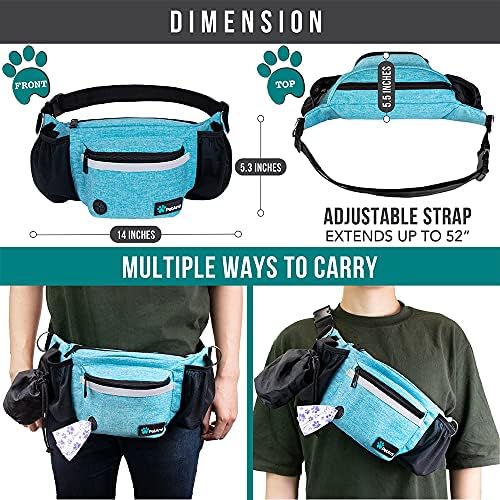 PetAmi Dog Fanny Pack, Treat Pouch for Dog Walking Training, Turquoise Blue - Image 5