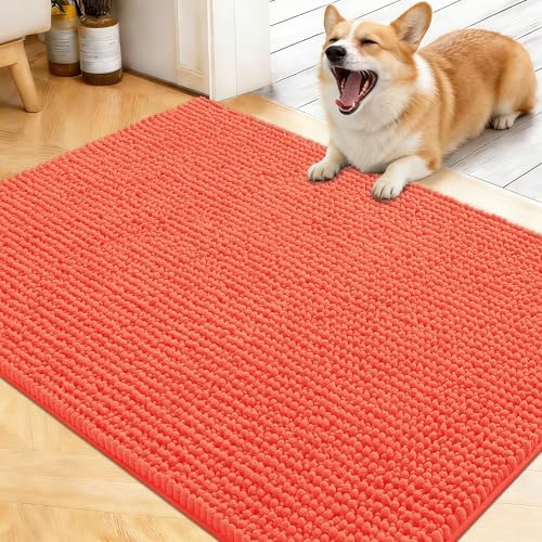 OLANLY Dog Door Mat for Muddy Paws 40x32, Extra Absorbent Chenille Mud Mat by OLANLY
