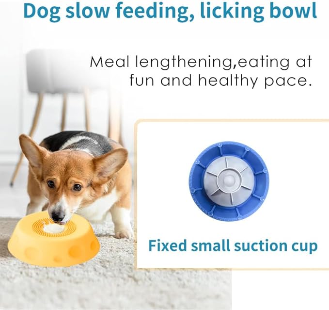Dog Lick Bowl with Rolling Ball, 2026 Upgraded Slow Feeder Dog Bowls with Anti-Slip Base for Yogurt, Bone Broth, Water, Interactive Lick Toy for Large Medium Small Dogs (Gray)