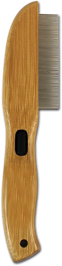 Alcott Bamboo Groom Flea Comb with 77 Rotating Pins for Pets