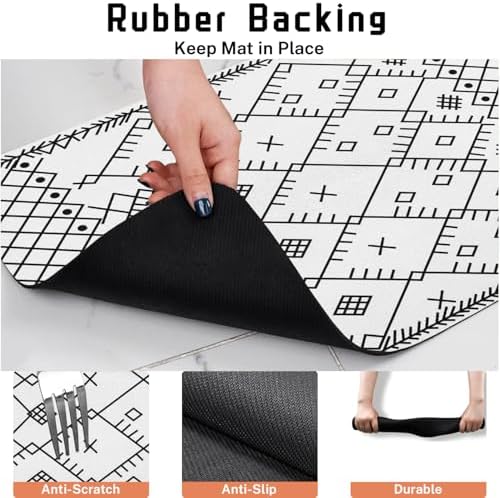 Absorbent Pet Dog Bowl Mat for Food and Water, Pet Cat Food Feeding Mat with Non Slip Rubber Backing, Dog Food Mats for Floors Waterproof, 17"x30" - Image 4