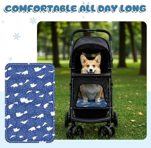 Nuanchu Pet Cooling Mat, Royal Blue Bear, 11.81 x 19.69 Inches, 1 Pcs - Image 4