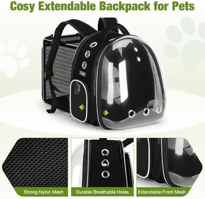 Lekereise Cat Backpack Carrier, Expandable Large Space Cat Bubble Backpack for Kitty Small Dog up to 18lbs, Transparent Pet Carrier for Travel, Hiking - Image 3