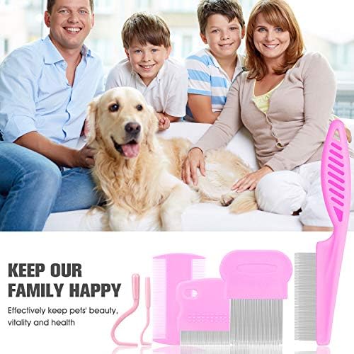Cat & Dog Grooming Set - Fine Tooth Comb For Grooming And Removing Dandruff Flakes Remove Float Hair Tear Marks (pink) - Image 6