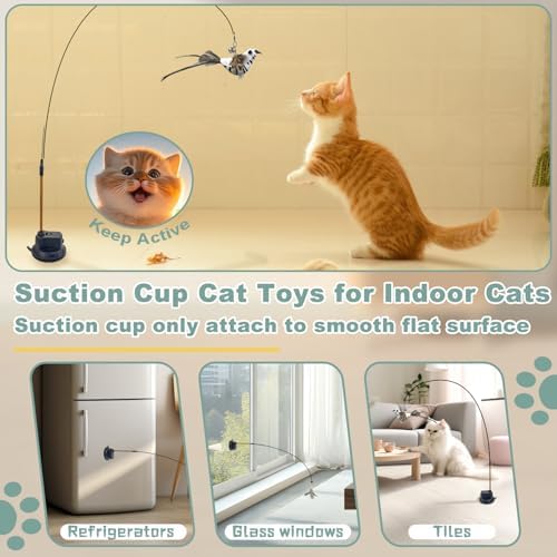 7-in-1 Kitten Toys for Indoor Cats with Washable Adhesive Suction Cup, Hanging Interactive Cat Toys, Silvervine Stick and Sisal Chew Rope Catnip Teething Toy for Bored Kitten - Image 4