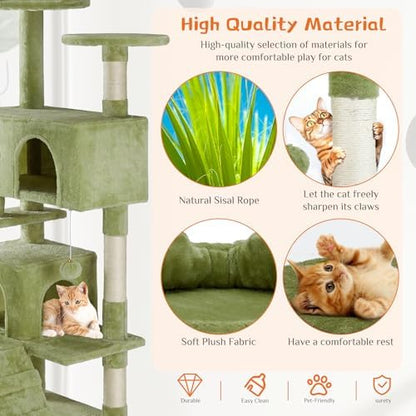 DUMOS 54 Inch Cat Tree Tower with Scratching Posts, Indoor Use - Image 4
