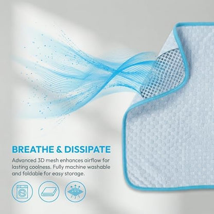 Large Dog Cooling Mat for Dogs, Gel Free Ice Silk Large Self Cooling Pad - Image 3