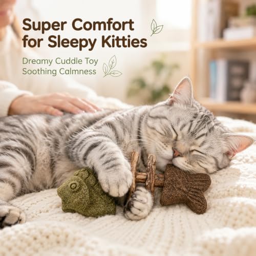 Silvervine Cat Toy Catnip Chew Stick for Indoor Kitten Teething Cleaning Dental Care Natural Comfort Adult Gatos Set to Play Alone Blend Fishing Aesthetic Fish Bone Shape - Image 4