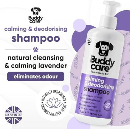 Calming & Deodorising Dog Shampoo by Buddycare | Lavender Scented | with Aloe Vera and Pro Vitamin B5 (50.72oz) - Image 2