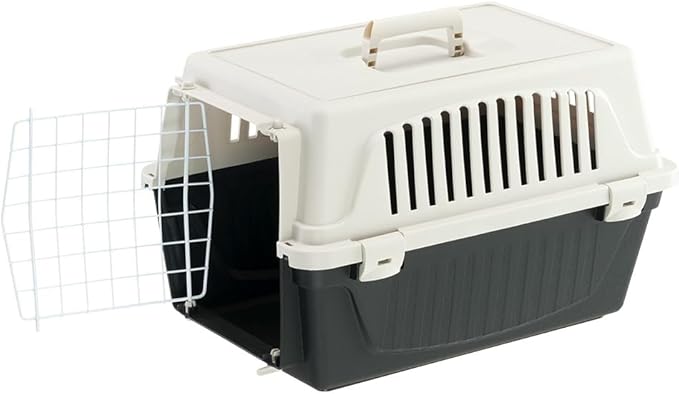 Ferplast Cat Carrier Small Dog Carrier, Secure, Practical, Easy to Clean, Durable Pet Dog/Cat Travel Box Cage up to 5 Kg. 48 x 32.5 x h 29 cm. Black