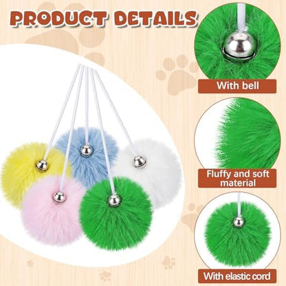 Simgoing Natural Rabbit Fur Cat Tree Ball Replacement Parts, Multicolor - Image 3