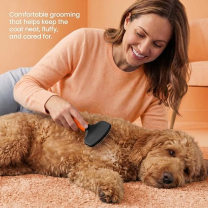 Poodle Pet Slicker Brush - For Dogs, Cats, Rabbits - Matted/Loose Fur, Knots - Suitable for Doodle/Goldendoodle Grooming and Shredding Short/Long Hair (Orange) - Image 2