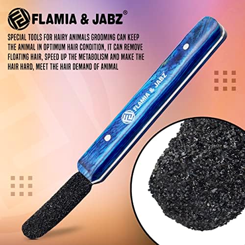 FLAMIA & JABZ Stripping Metal Stone Diamond Edged for Dogs, Cats & Pets with Wooden Grip (Coarse) - Image 3