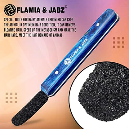 FLAMIA & JABZ Stripping Metal Stone Diamond Edged for Dogs, Cats & Pets with Wooden Grip (Coarse) - Image 3