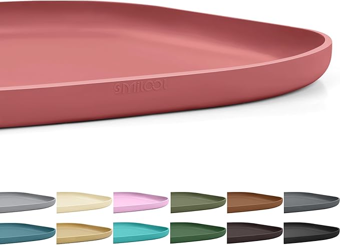 Small Silicone Pet Food Mat with Raised Edge for Food and Water Bowl, Square Dog Feeding Mats, Cat Food Trays for Floor Waterproof, Rubber Tray for Dogs and Cats, 12 x 12 x 0.7 Erythrinus