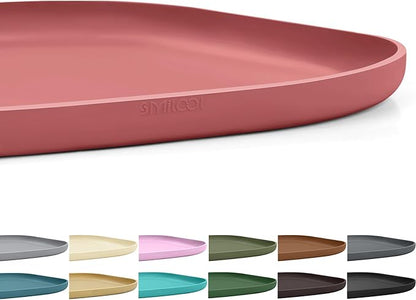 Small Silicone Pet Food Mat with Raised Edge for Food and Water Bowl, Square Dog Feeding Mats, Cat Food Trays for Floor Waterproof, Rubber Tray for Dogs and Cats, 12 x 12 x 0.7 Erythrinus