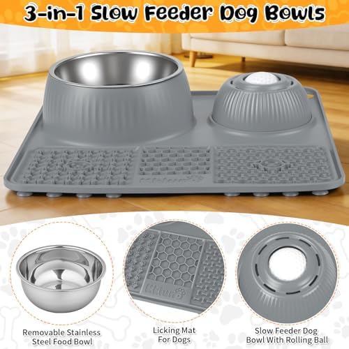 Dog Lick Bowl with Rolling Ball for Liquid and Thick Treat - Image 3