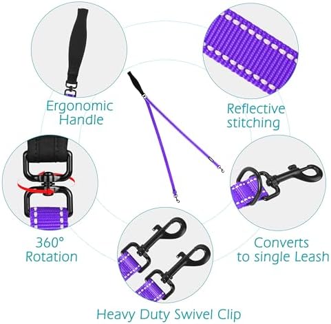PetBonus Two Point Control Dog Leash, No Tangle Training Walking Leashes - Image 3