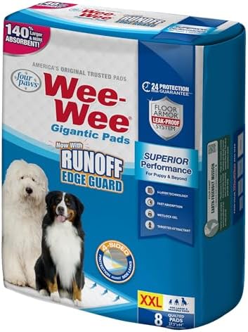 Four Paws Wee-Wee Superior Performance Gigantic Dog Pee Pads, 8 Count by FourPaws