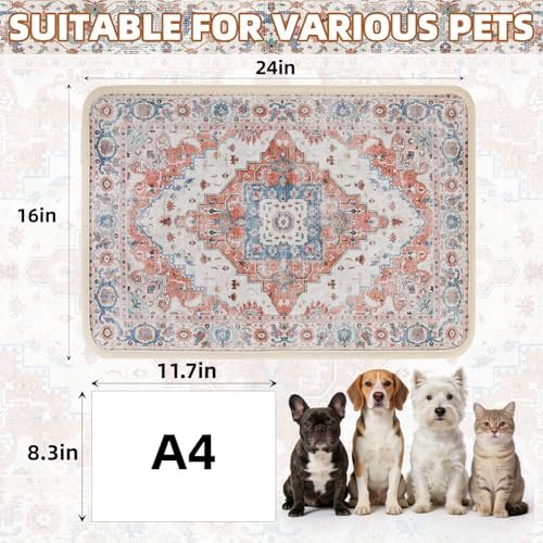 PUPTECK Dog Food Mat, Absorbent Pet Feeding Bowl Mat, Non-Slip Dog Mat for Food and Water, Quick Dry No Stains Cat Placemats Pet Supplies for Messy Drinkers, Brown 16"x24" - Image 2