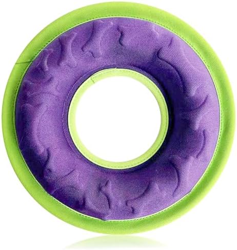 Dog Flying Disc, 9" Dog Flyer Toys for Medium/Large Dogs, Durable Nylon Fetch Toy for Easy Catch, Floats in Water & Safe on Teeth (Purple) by HeiPen