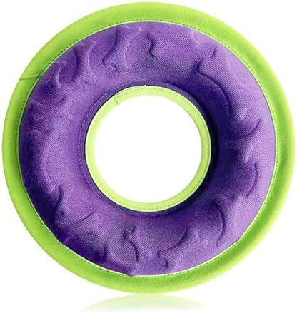 Dog Flying Disc, 9" Dog Flyer Toys for Medium/Large Dogs, Durable Nylon Fetch Toy for Easy Catch, Floats in Water & Safe on Teeth (Purple) by HeiPen