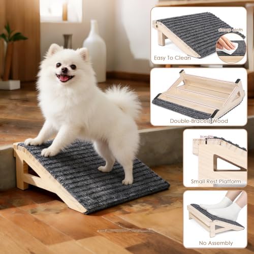 Dog Stairs Ramp for Small & Aged Dogs, Wooden Anti-Slip Pet Steps - Image 4
