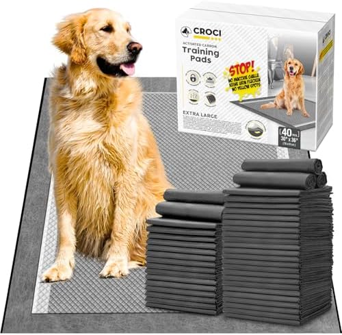 CROCI Charcoal Pee Pads for Dogs Odor Control Leak Proof XXL 30x36in 40Ct by CROCI