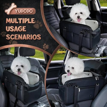 YUDODO 10-18lbs Large Console Dog Car Seat with Removable Velvet Cushion - Image 6
