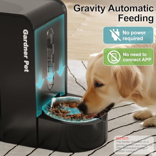 Gardner Pet Gravity Automatic 2-in-1 Pet Feeder, 0.8 Gallons*2 Cat Feeder and Water Dispenser Set, 100% BPA-Free and Stainless Steel Water Bowl for Dogs, Cats, Rabbits, Puppies (Black) - Image 4