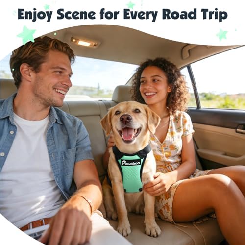 Pawaboo Dog Seat Belt Harness for Car, Seatbelt Harness with 2 in 1 Buckle - Image 2