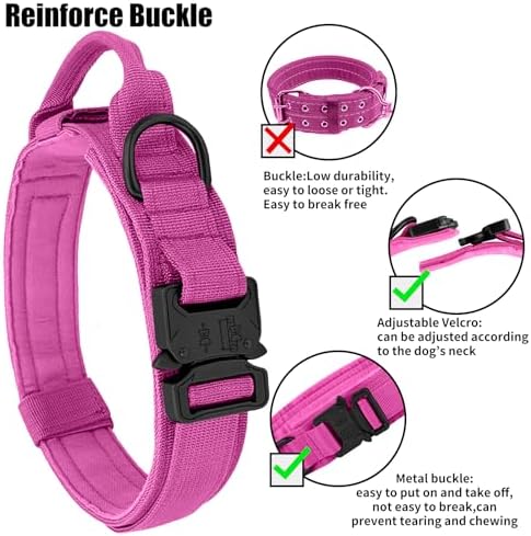 Tactical Dog Collar Heavy Duty Metal Buckle with Handle for Dog Training - Image 3