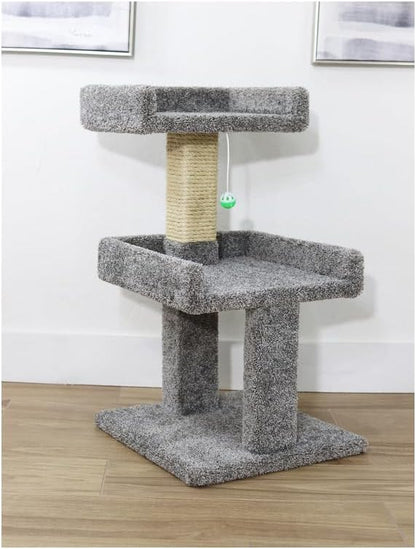 Old World Charm Perch for Large Cats 40" W x 24" D x 30" H Spacious and Comfortable Perch for Large Cats with Soft Cushions and Scratching Posts