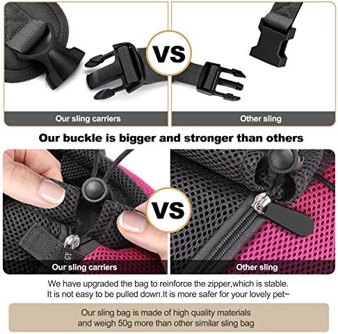 FDJASGY Pet Sling Carrier for Small Dogs Cats,Breathable Mesh Travelling Hand Free Puppy Backpack with Pouch and Adjustable Strap Carrier - Image 4